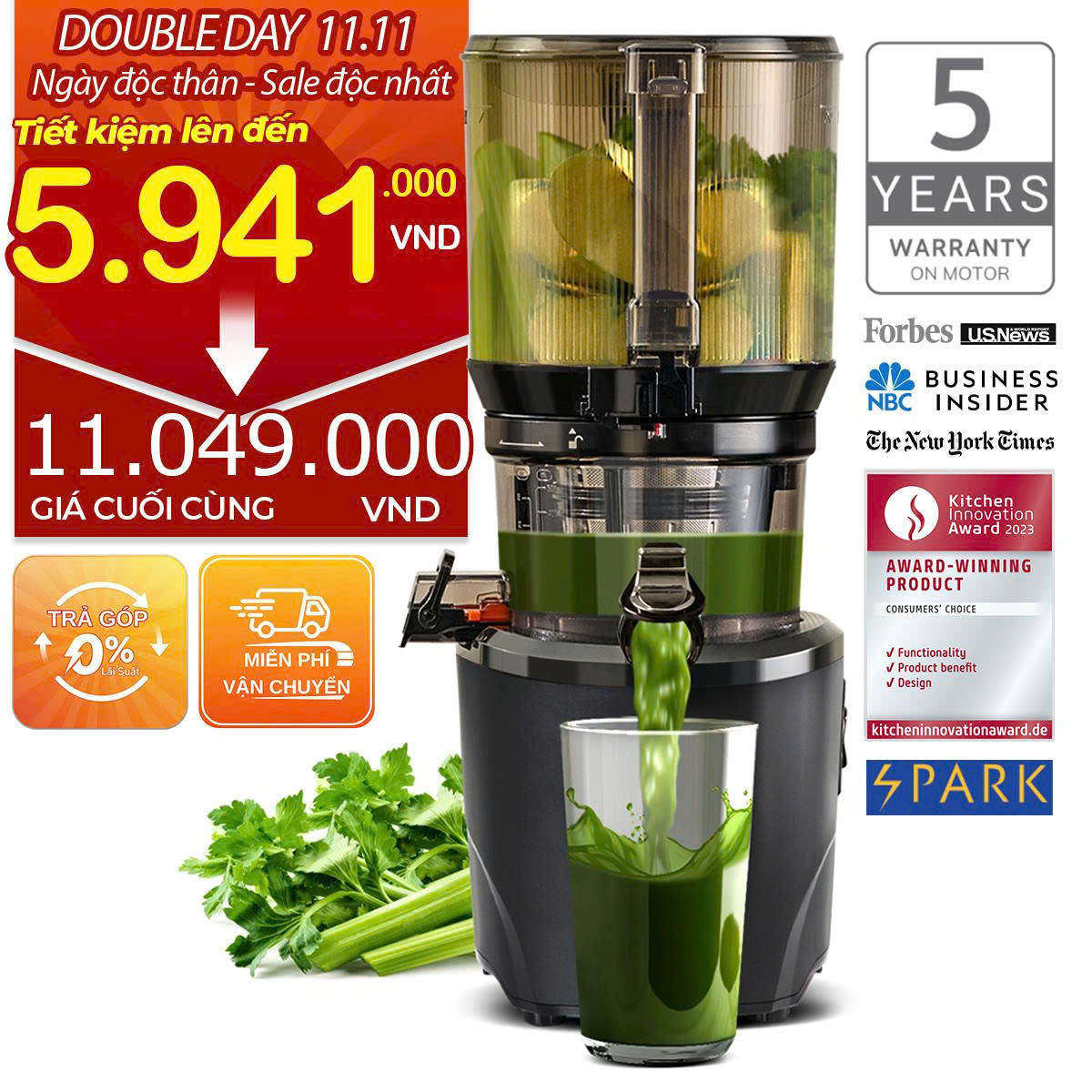AUTO10 Hands-Free Slow Juicer [KHS-2520CB] | Kuvings Vietnam